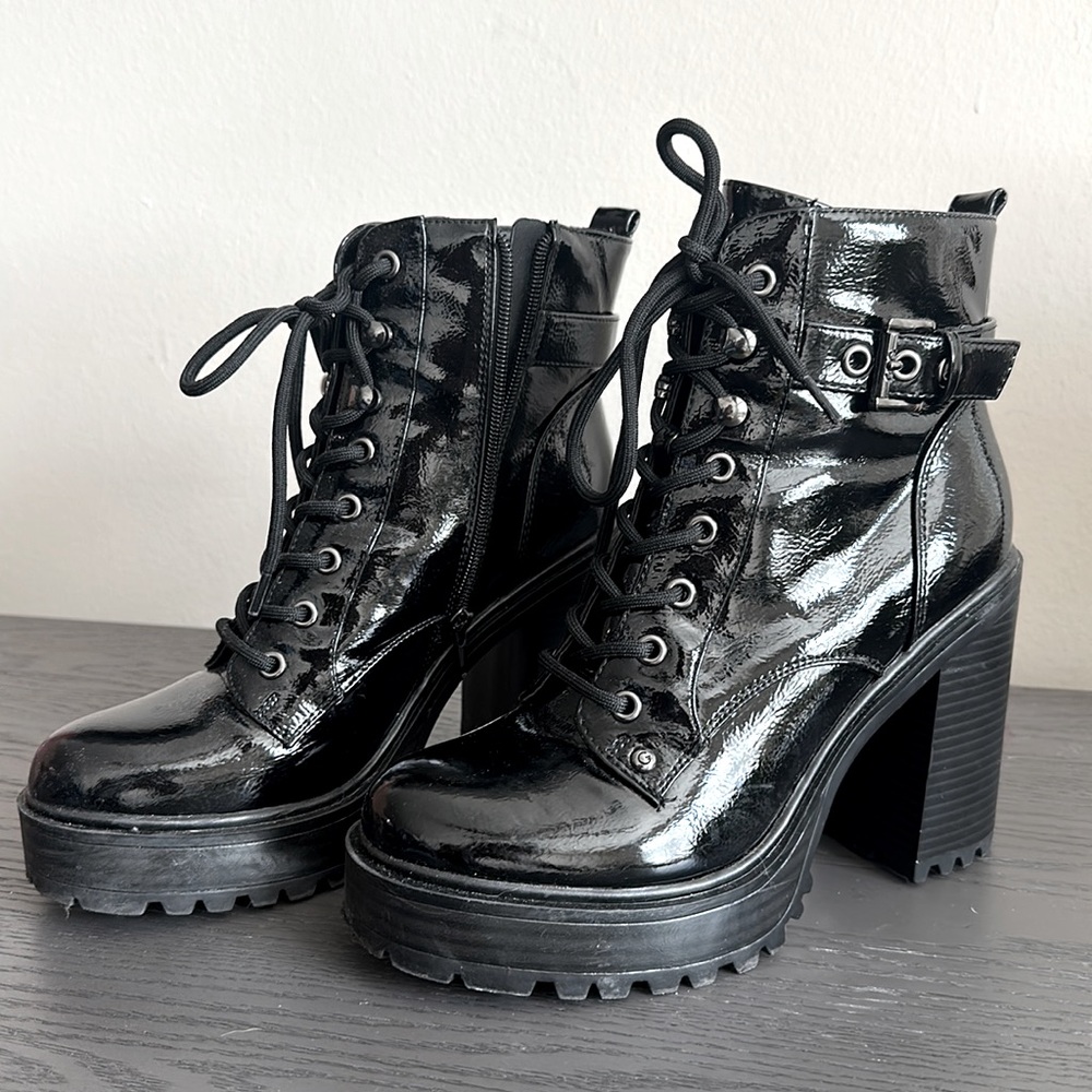 GBG Los Angeles heeled combat boots